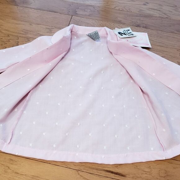 💜NWT Youngland Pink & Cream Polka Dot Coat & Sleeveless Dress Set 24 Months - Picture 5 of 16